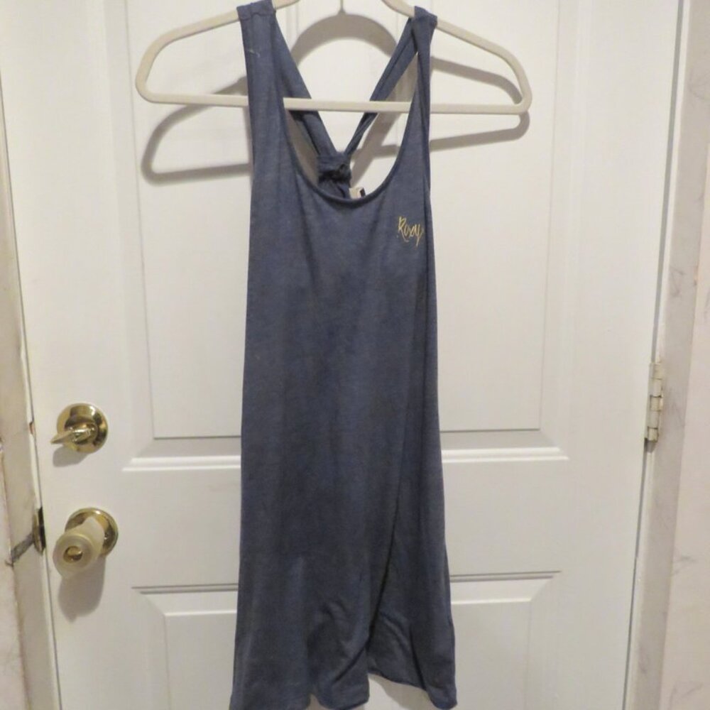 Roxy Closing Call Blue Mini Dress Swim Coverup S